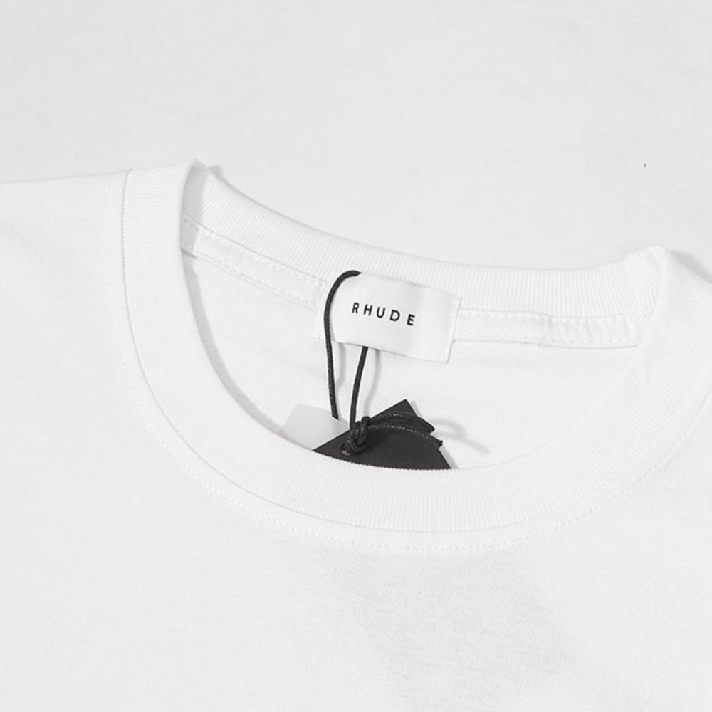 Rhude T-shirts Cotton Short Sleeves Loose Men and Women