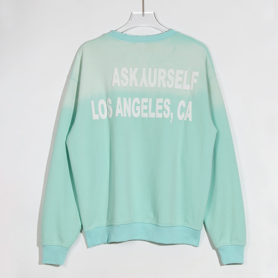 Askyurself Hoodie round Neck Sweater High Street Casual Men and Women