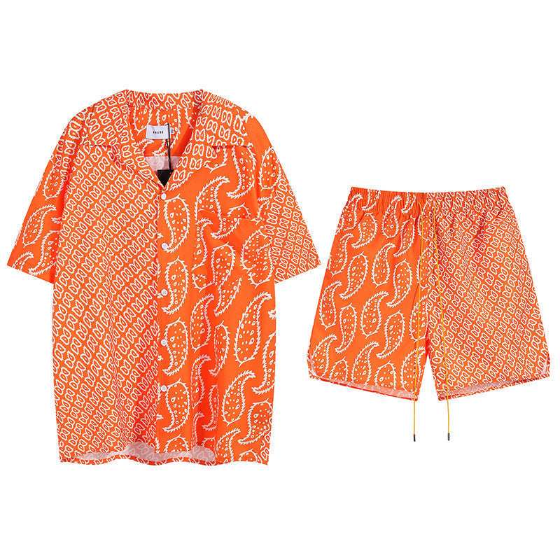 Rhude T-shirt Family Totem Casual Short Sleeve Shirt, Shorts