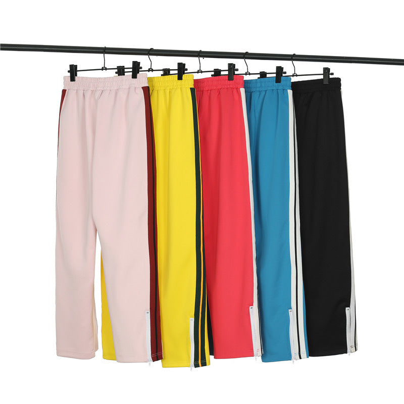Palm Angle Pants Palm Angels Black and White Striped Casual Trousers Men's and Women's Sports Pants