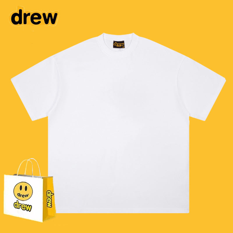 Drew T-shirts Smiley Face Letter Print Short-Sleeve