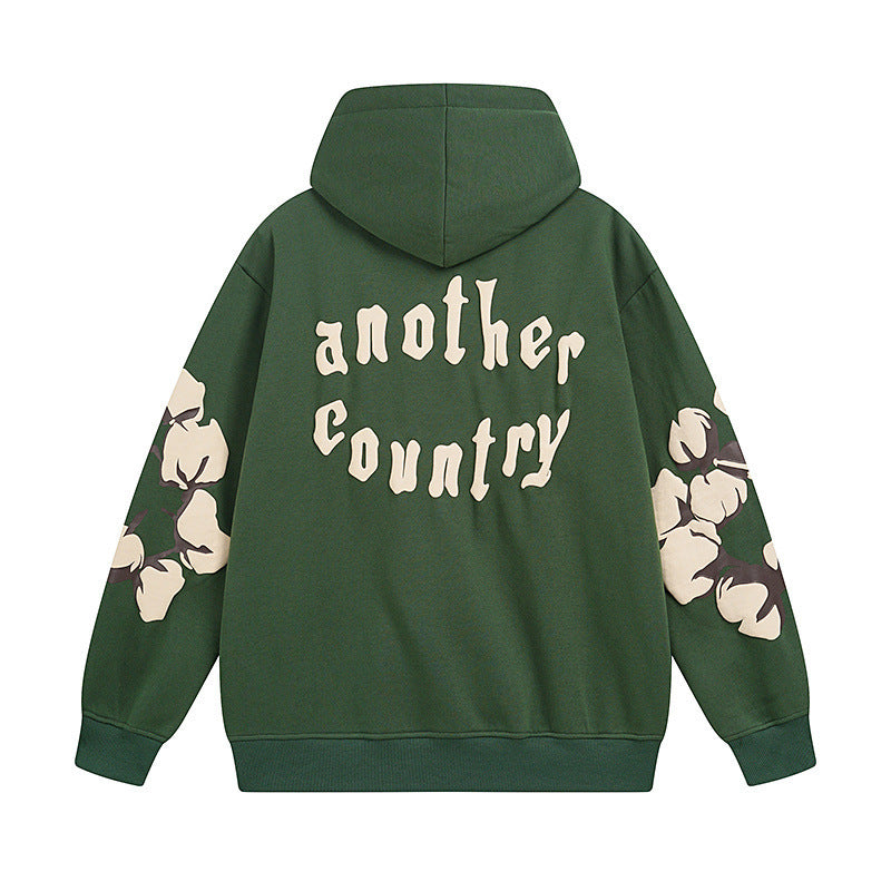 Denim Tears Hoodie Alphabet Foam Print Fleece Hoodie Sweater